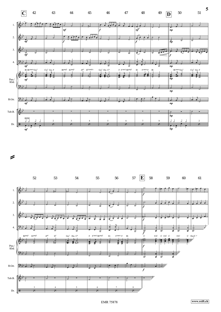 Ding Dong Merrily On High Brass Quartet scores gallery preview page 5