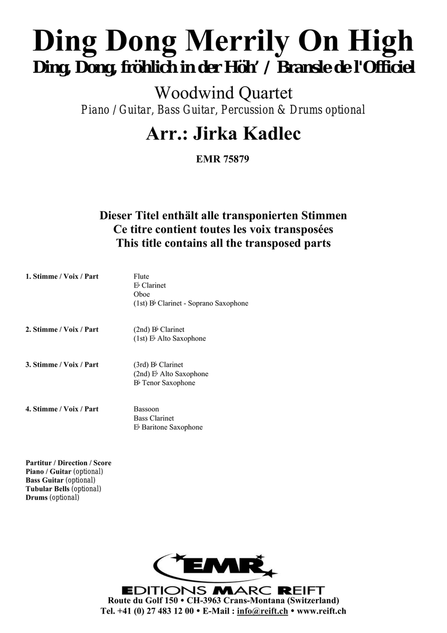 Ding Dong Merrily On High Woodwind Quartet scores gallery preview page 2