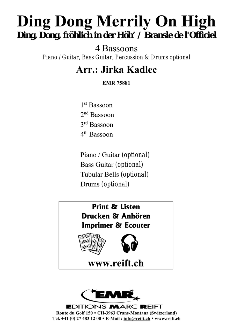Ding Dong Merrily On High Bassoon Quartet scores gallery preview page 2