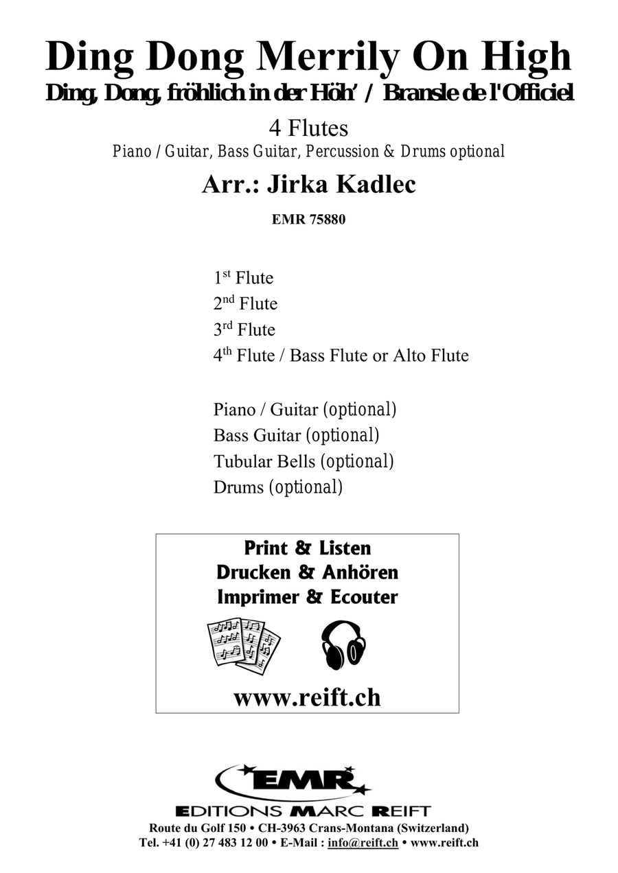 Ding Dong Merrily On High Flute Quartet scores gallery preview page 2