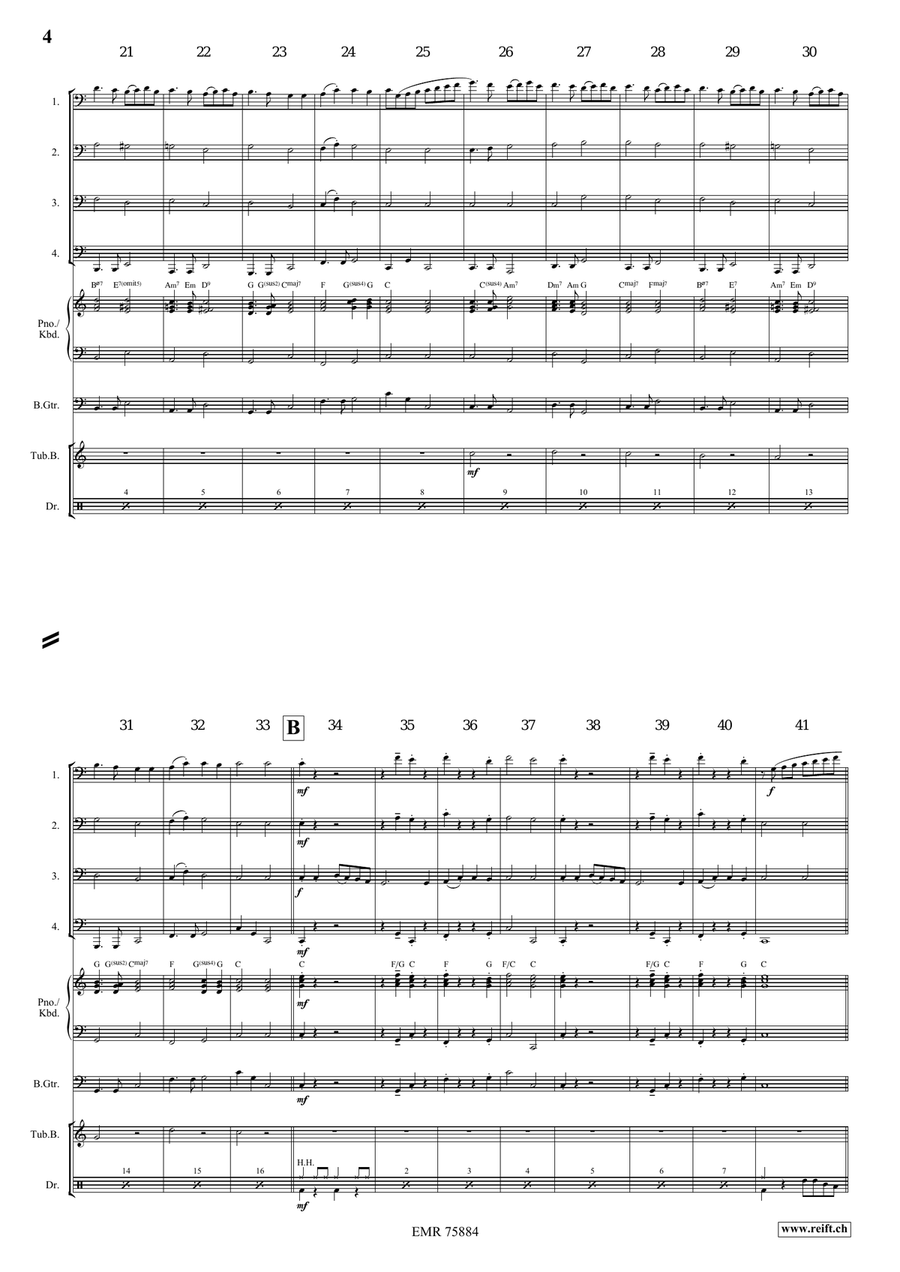 Ding Dong Merrily On High Tuba Quartet scores gallery preview page 4