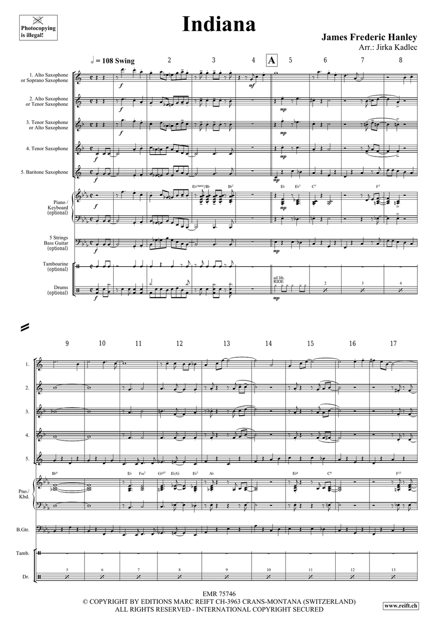 Indiana Indiana Saxophone Quintet scores gallery preview page 3