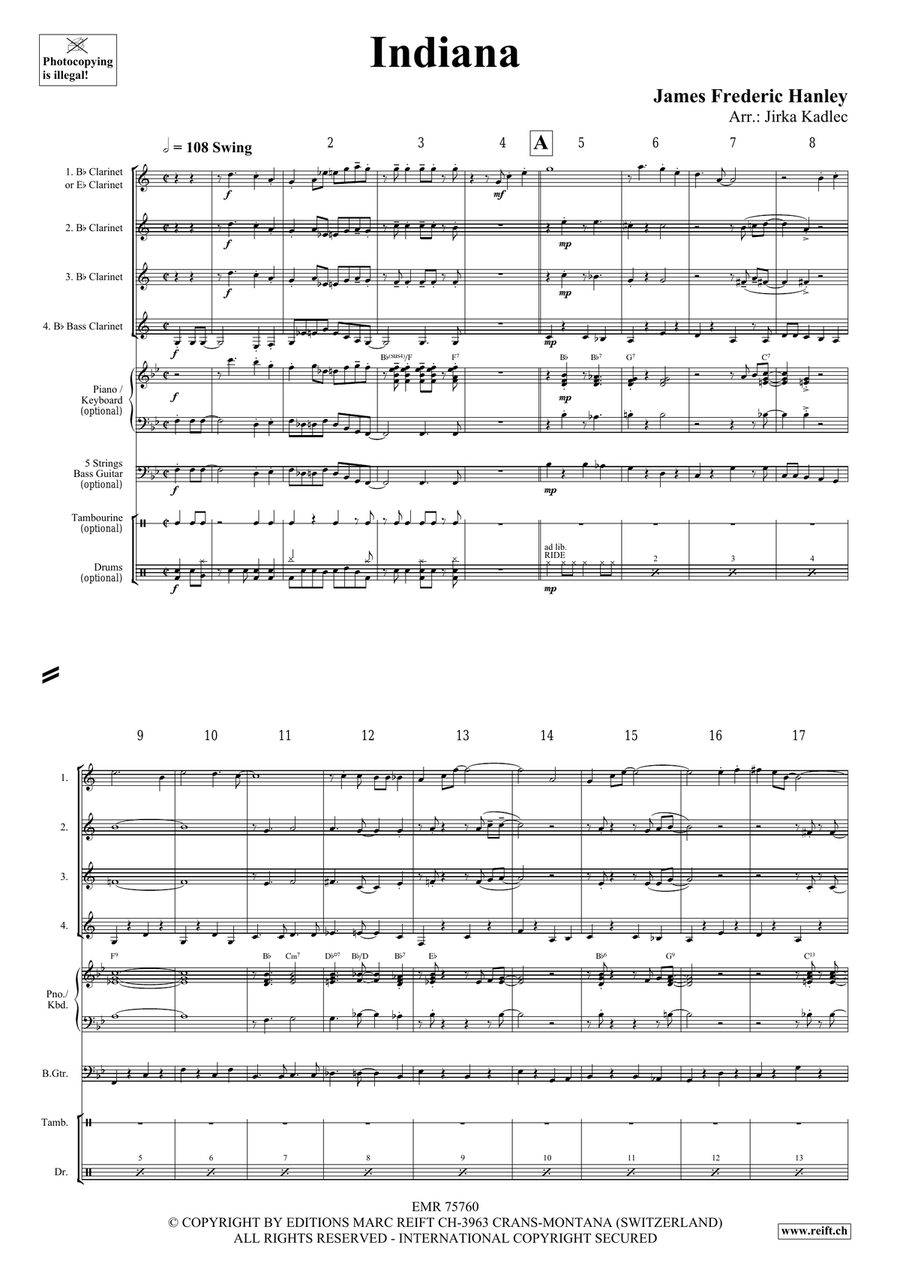 Indiana Indiana Clarinet Quartet scores gallery preview page 3