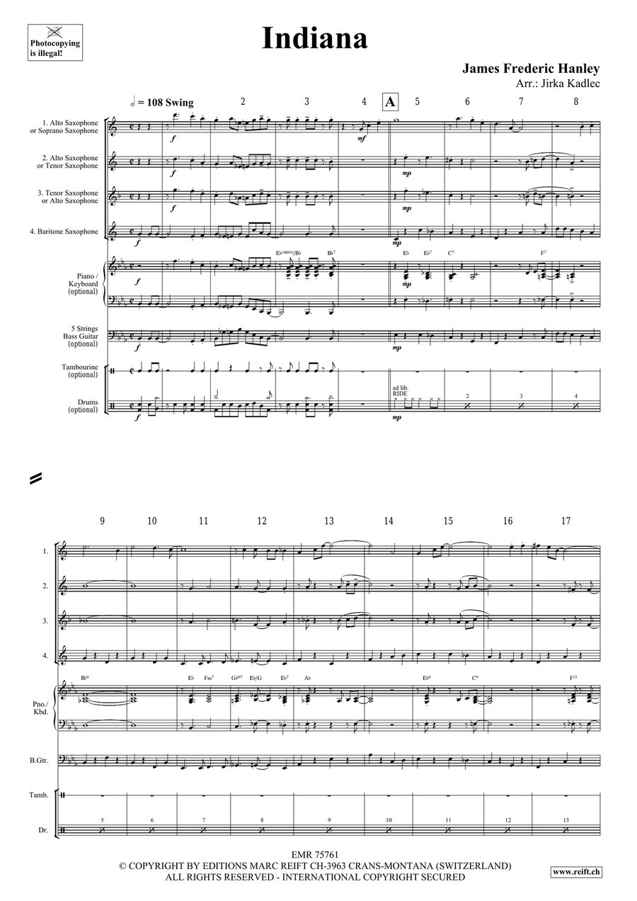 Indiana Indiana Saxophone Quartet scores gallery preview page 3