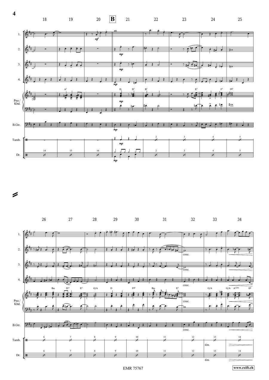 Indiana by Jirka Kadlec Flute Quartet - Sheet Music page 4