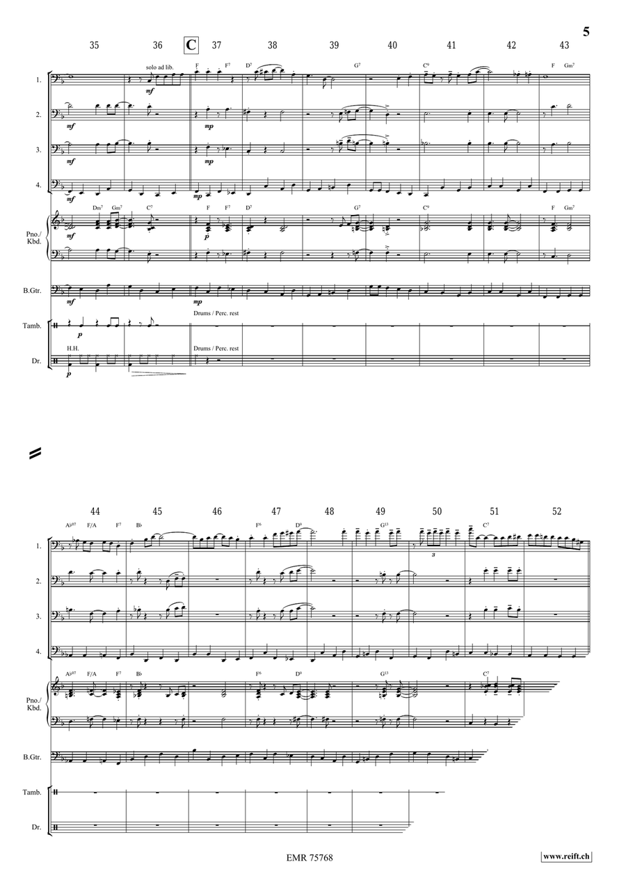 Indiana by Jirka Kadlec Bassoon Quartet - Sheet Music page 5