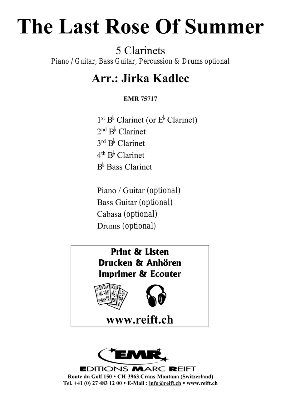 The Last Rose Of Summer The Last Rose Of Summer Clarinet Quintet scores gallery preview page 2