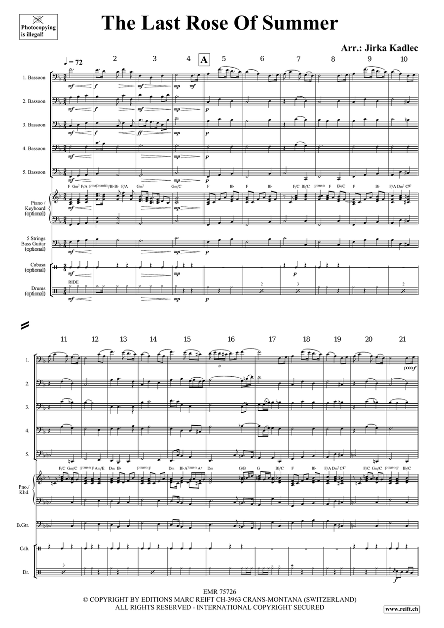 The Last Rose Of Summer The Last Rose Of Summer Bassoon scores gallery preview page 3