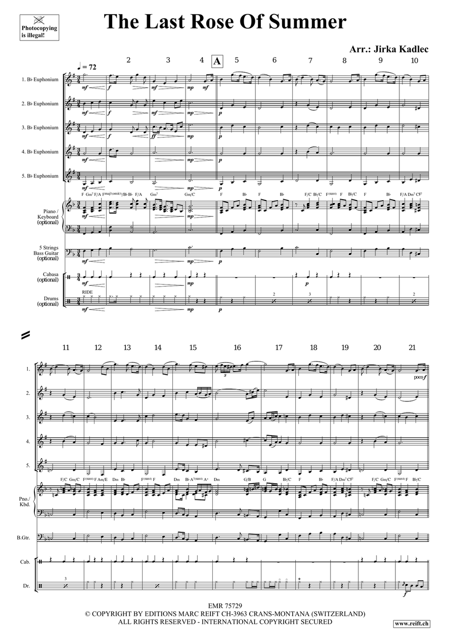 The Last Rose Of Summer The Last Rose Of Summer Euphonium Quintet scores gallery preview page 3