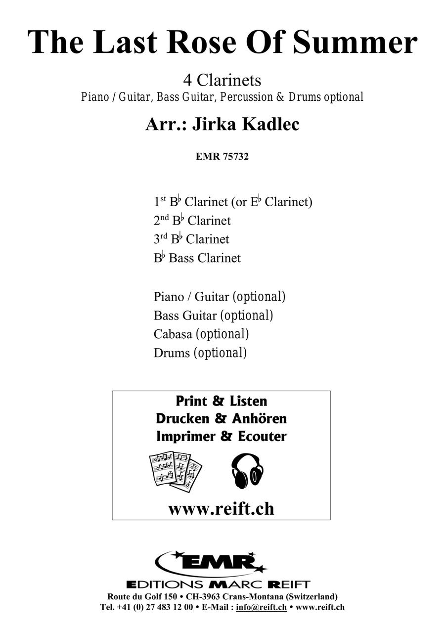 The Last Rose Of Summer The Last Rose Of Summer Clarinet Quartet scores gallery preview page 2