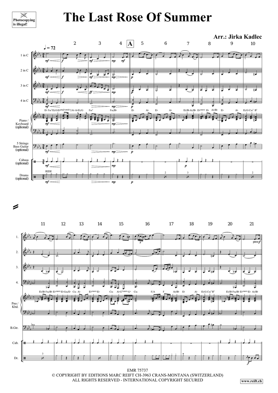 The Last Rose Of Summer The Last Rose Of Summer Brass Quartet scores gallery preview page 3