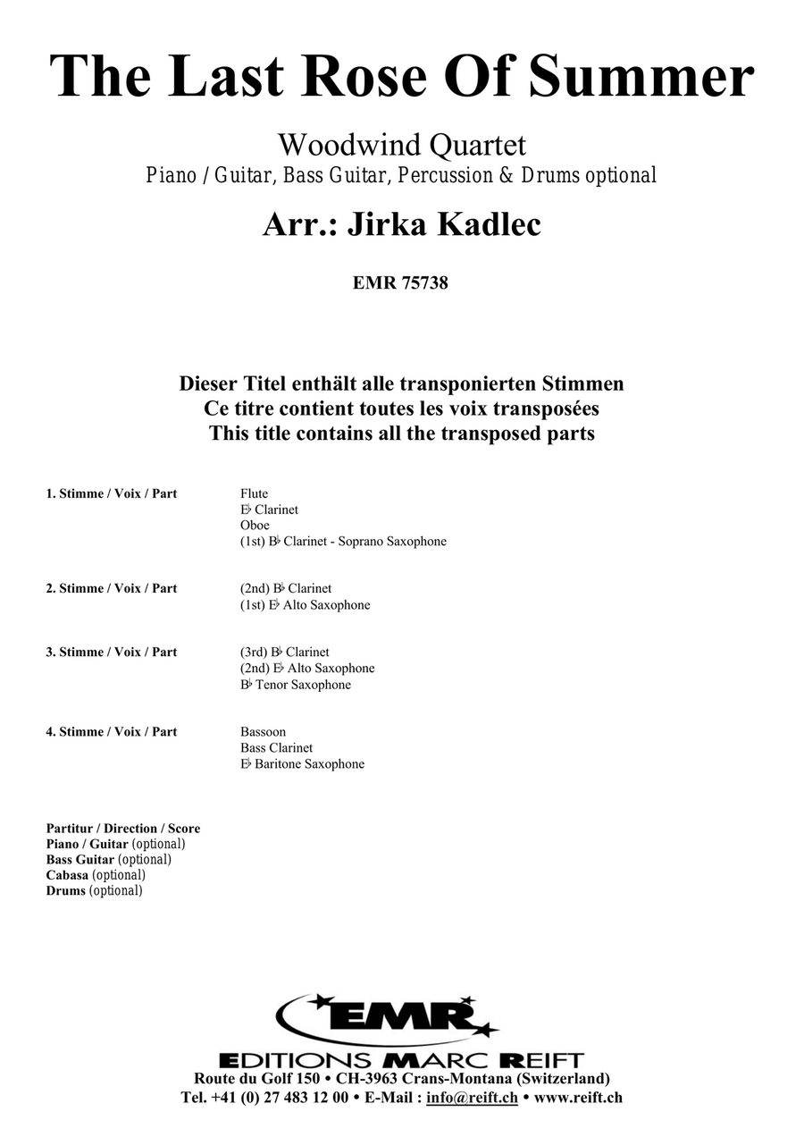 The Last Rose Of Summer The Last Rose Of Summer Woodwind Quartet scores gallery preview page 2