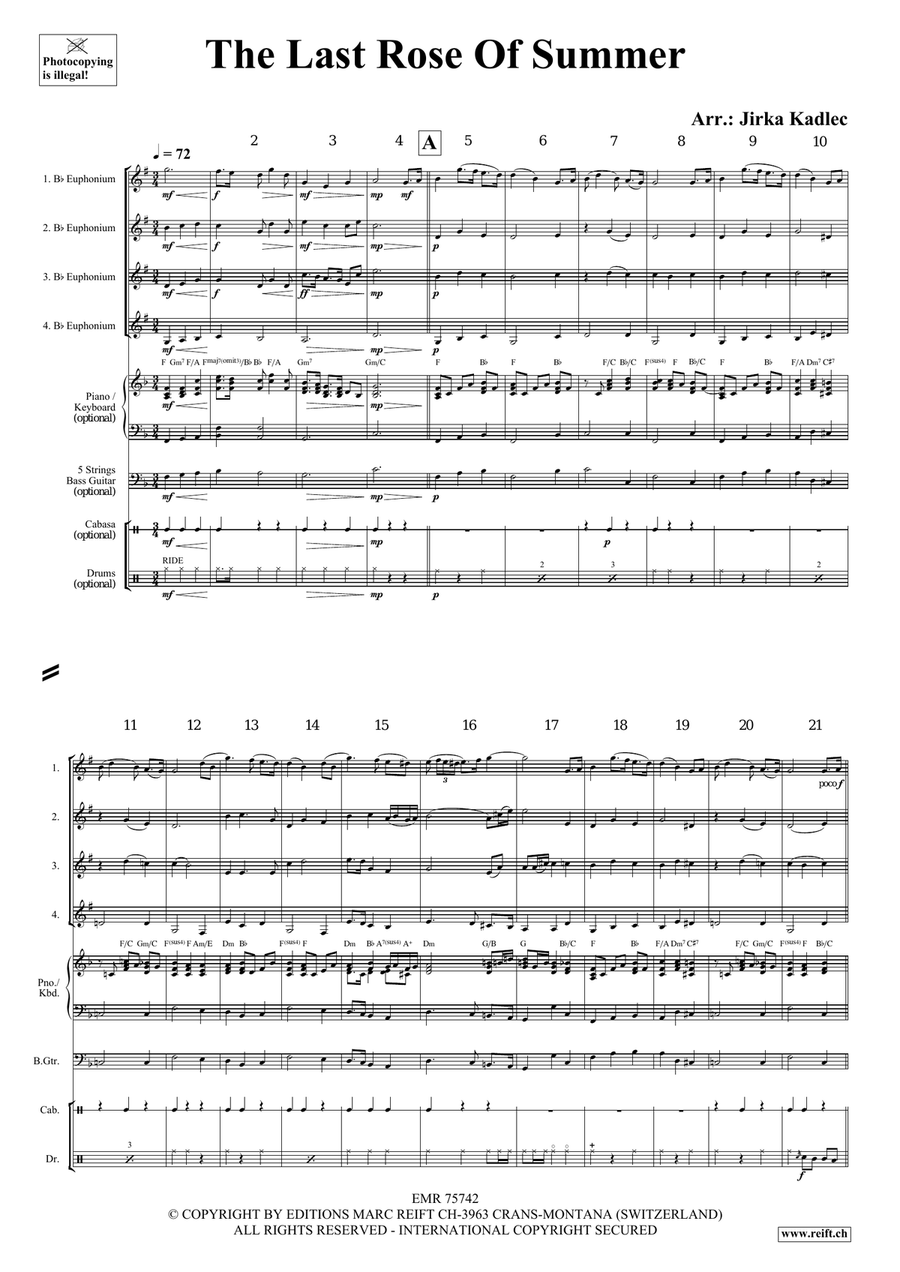 The Last Rose Of Summer The Last Rose Of Summer Euphonium Quartet scores gallery preview page 3