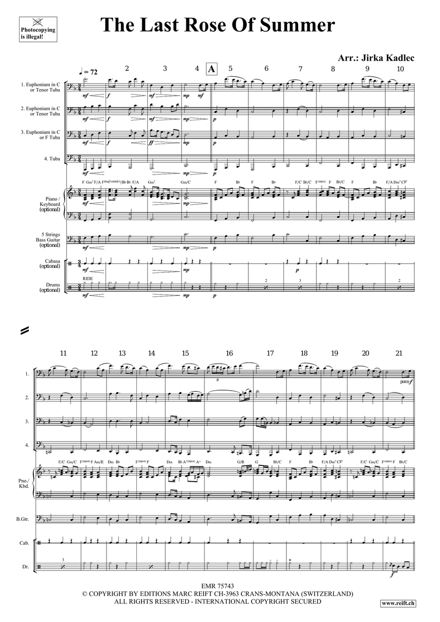 The Last Rose Of Summer The Last Rose Of Summer Tuba Quartet scores gallery preview page 3