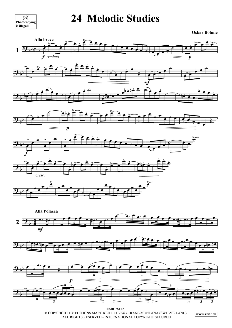 24 Melodic Studies by Oskar Bohme Bassoon Solo - Sheet Music page 3