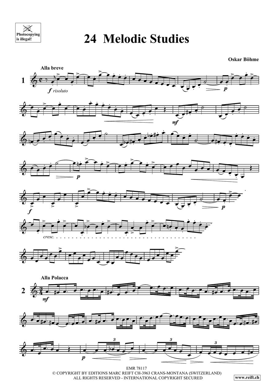 24 Melodic Studies by Oskar Bohme Trumpet - Sheet Music page 3