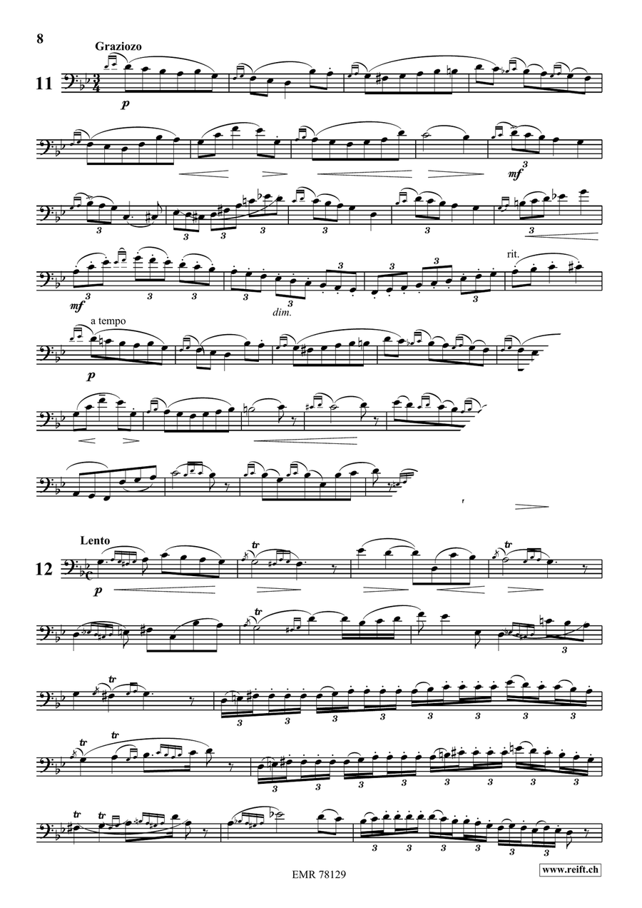 24 Melodic Studies by Oskar Bohme Double Bass - Sheet Music page 9