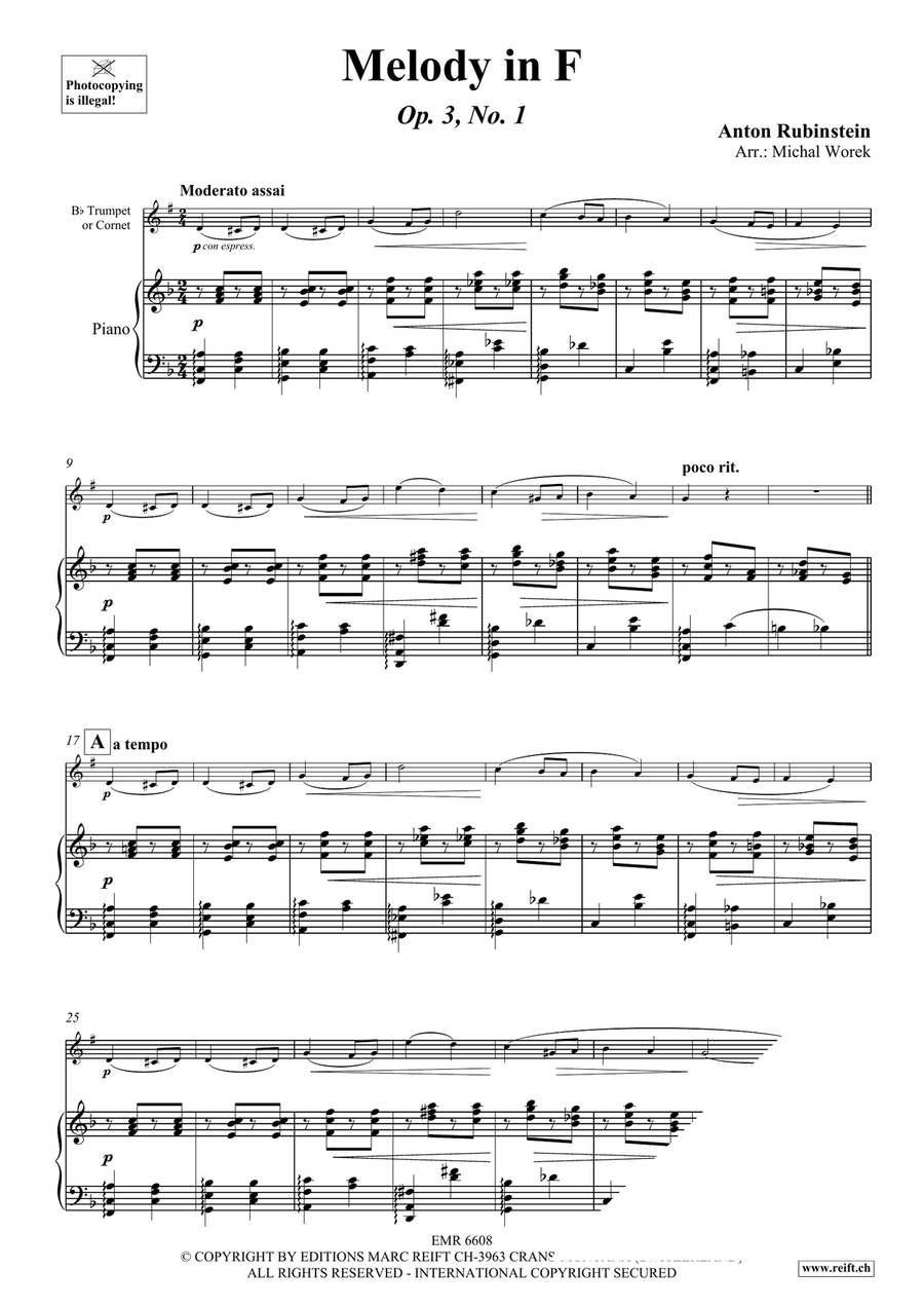Melody in F Melody in F Cornet scores gallery preview page 3