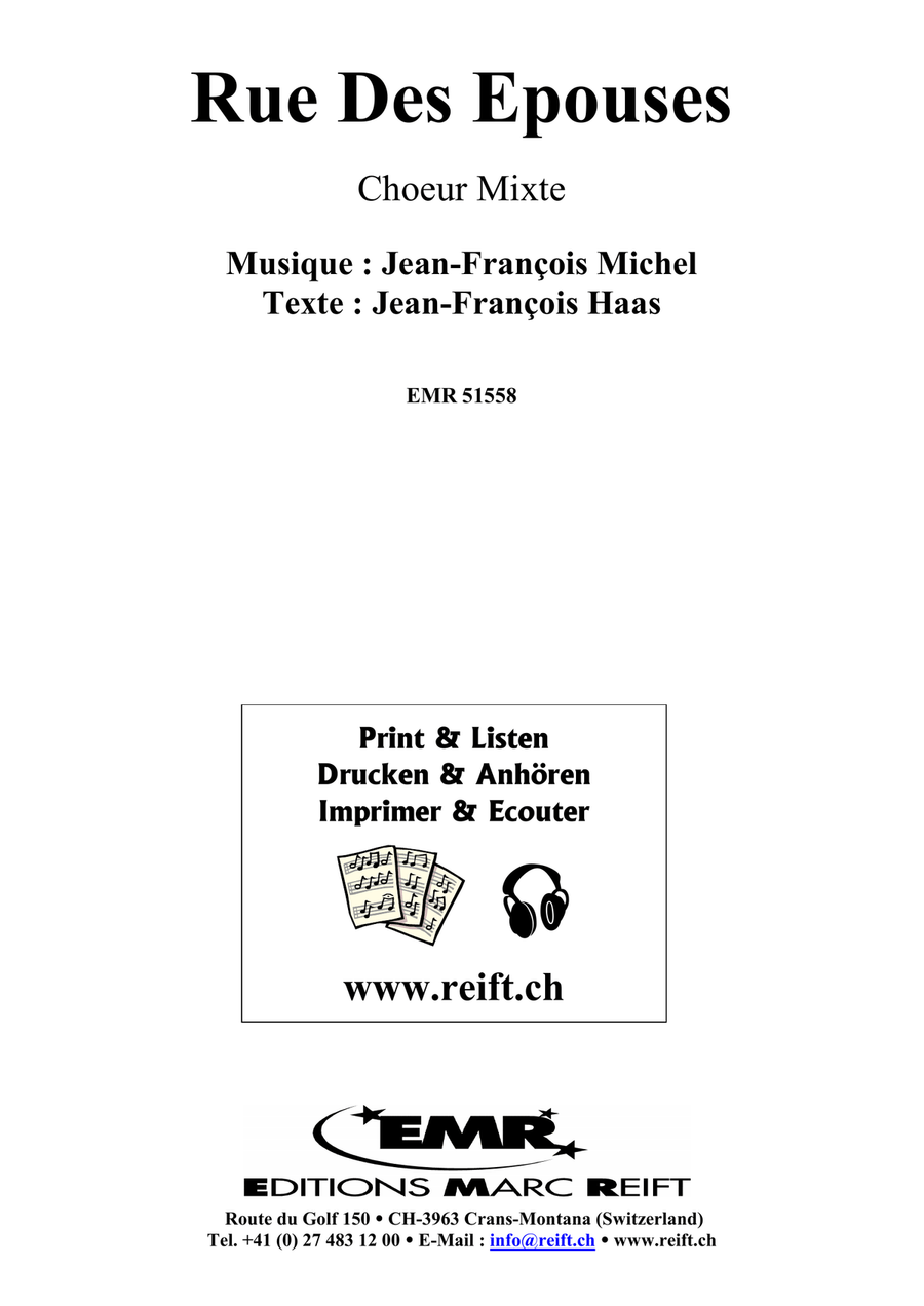 Rue Des Epouses Rue Des Epouses Mixed Choir scores gallery preview page 2