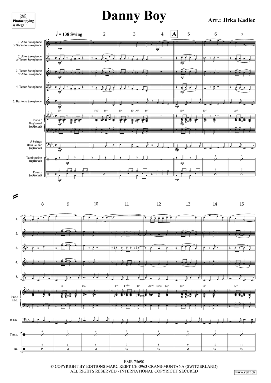 Danny Boy Danny Boy Saxophone Quintet scores gallery preview page 3