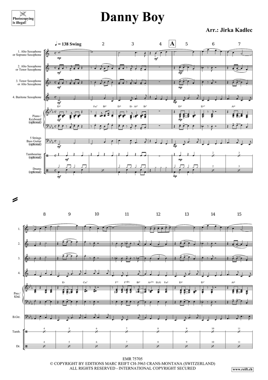 Danny Boy Danny Boy Saxophone Quartet scores gallery preview page 3