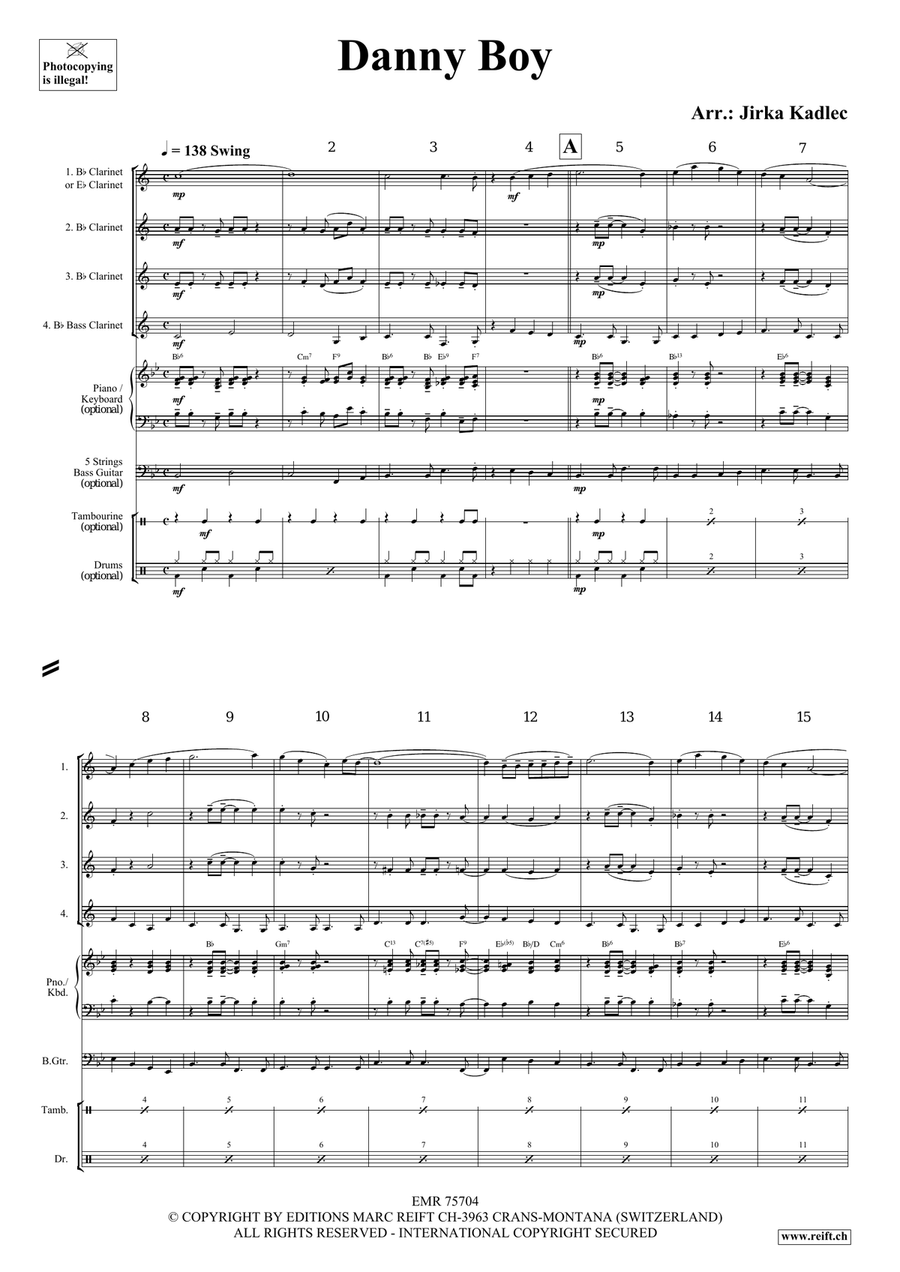 Danny Boy Danny Boy Clarinet Quartet scores gallery preview page 3