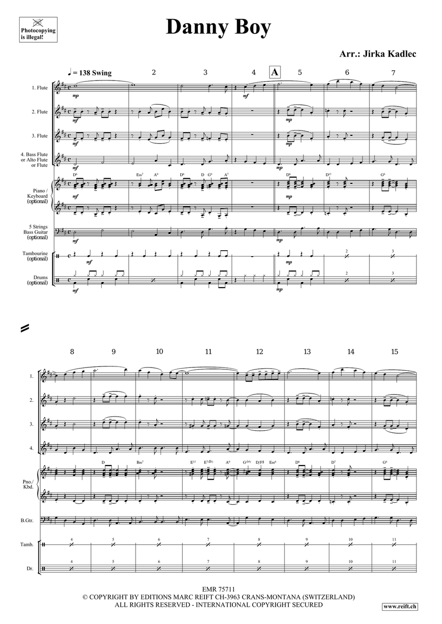Danny Boy Danny Boy Flute Quartet scores gallery preview page 3