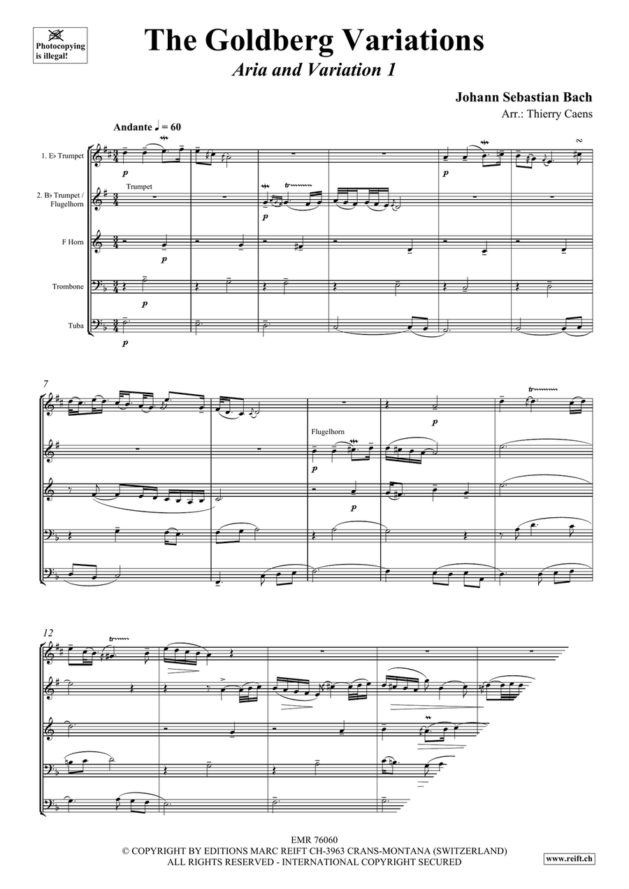 The Goldberg Variations The Goldberg Variations Brass Quintet scores gallery preview page 3