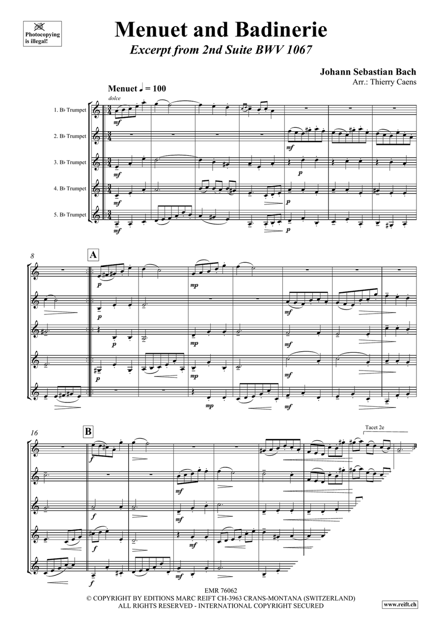 Menuet and Badinerie Menuet and Badinerie Trumpet scores gallery preview page 3