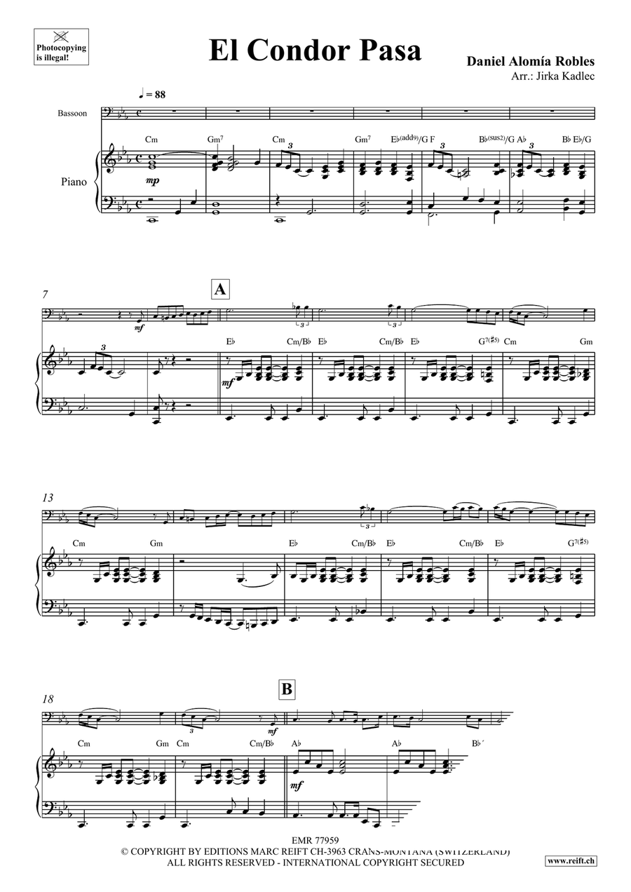 El Condor Pasa Bassoon Solo scores gallery preview page 3