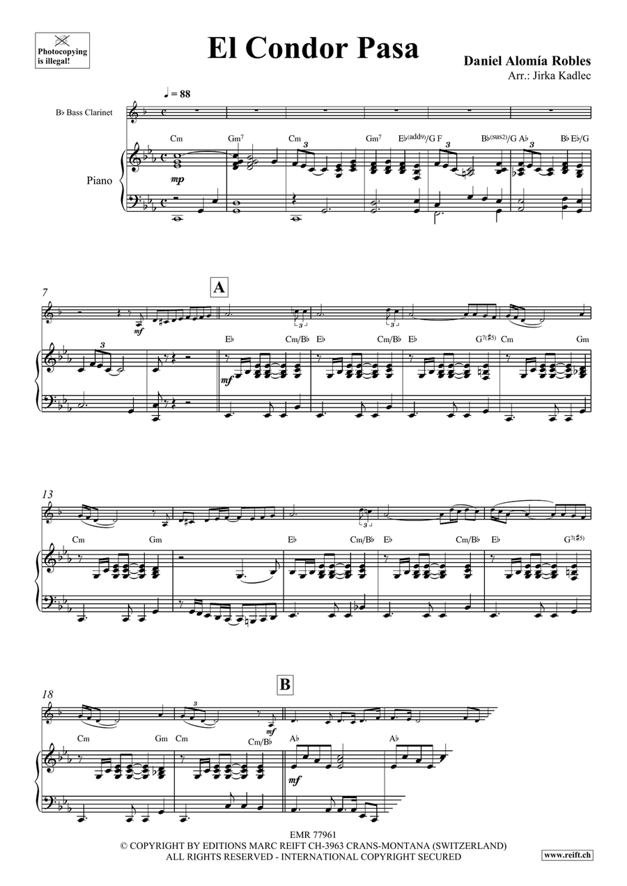El Condor Pasa El Condor Pasa Bass Clarinet scores gallery preview page 3