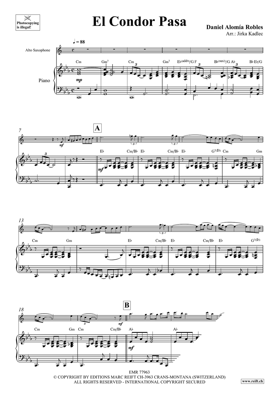 El Condor Pasa El Condor Pasa Alto Saxophone scores gallery preview page 3