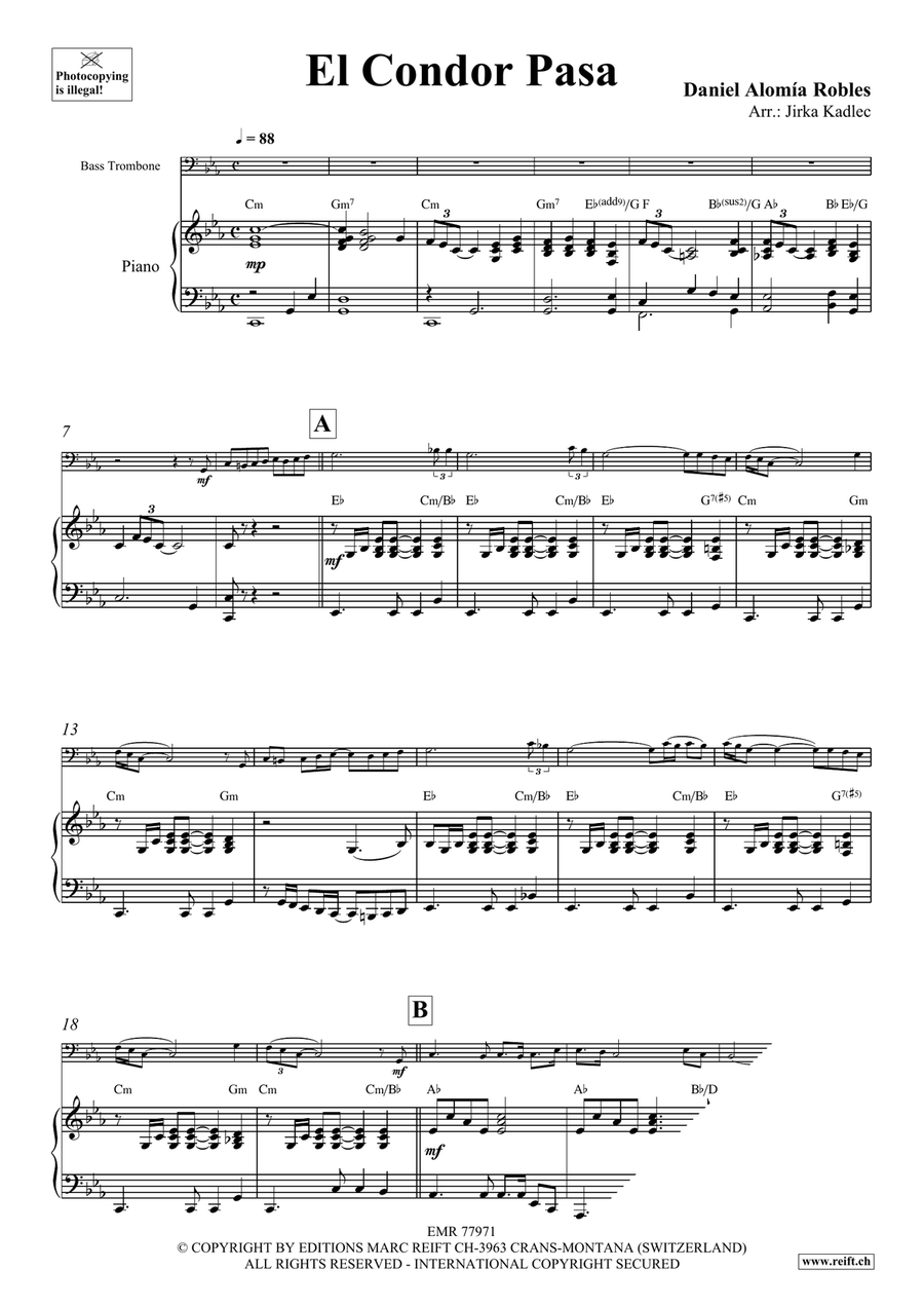 El Condor Pasa Bass Trombone scores gallery preview page 3