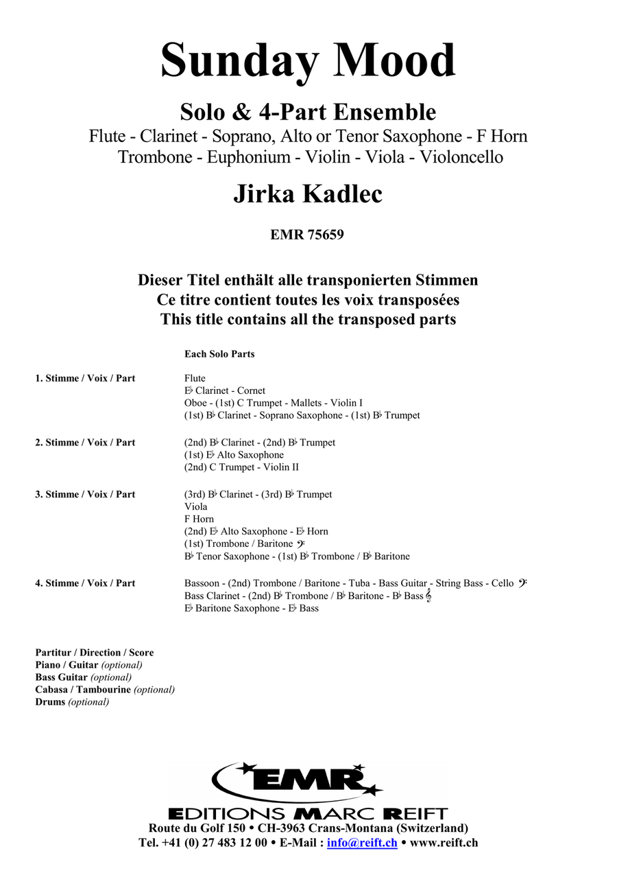 Sunday Mood Sunday Mood Clarinet scores gallery preview page 2