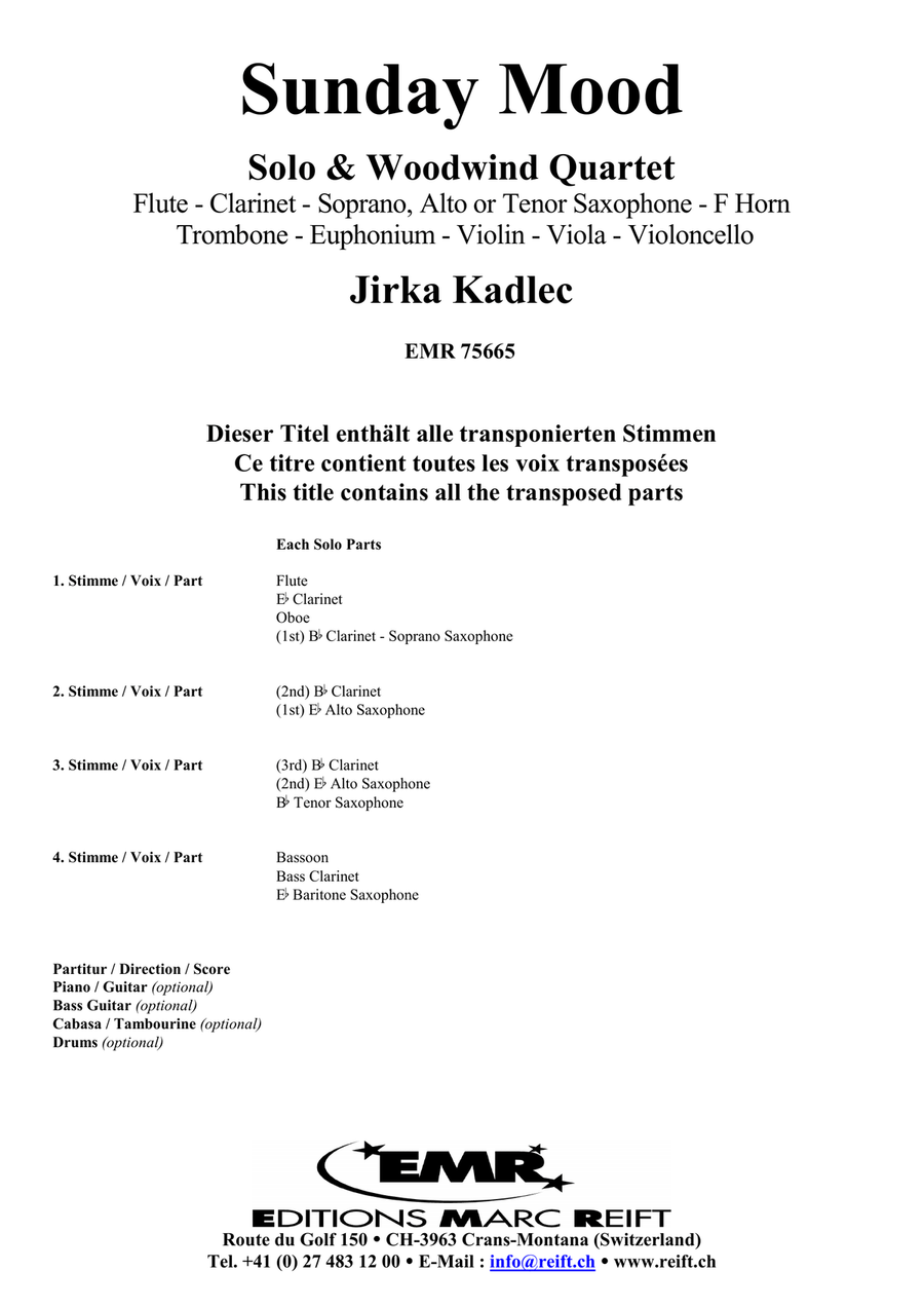 Sunday Mood Sunday Mood Woodwind Quartet scores gallery preview page 2