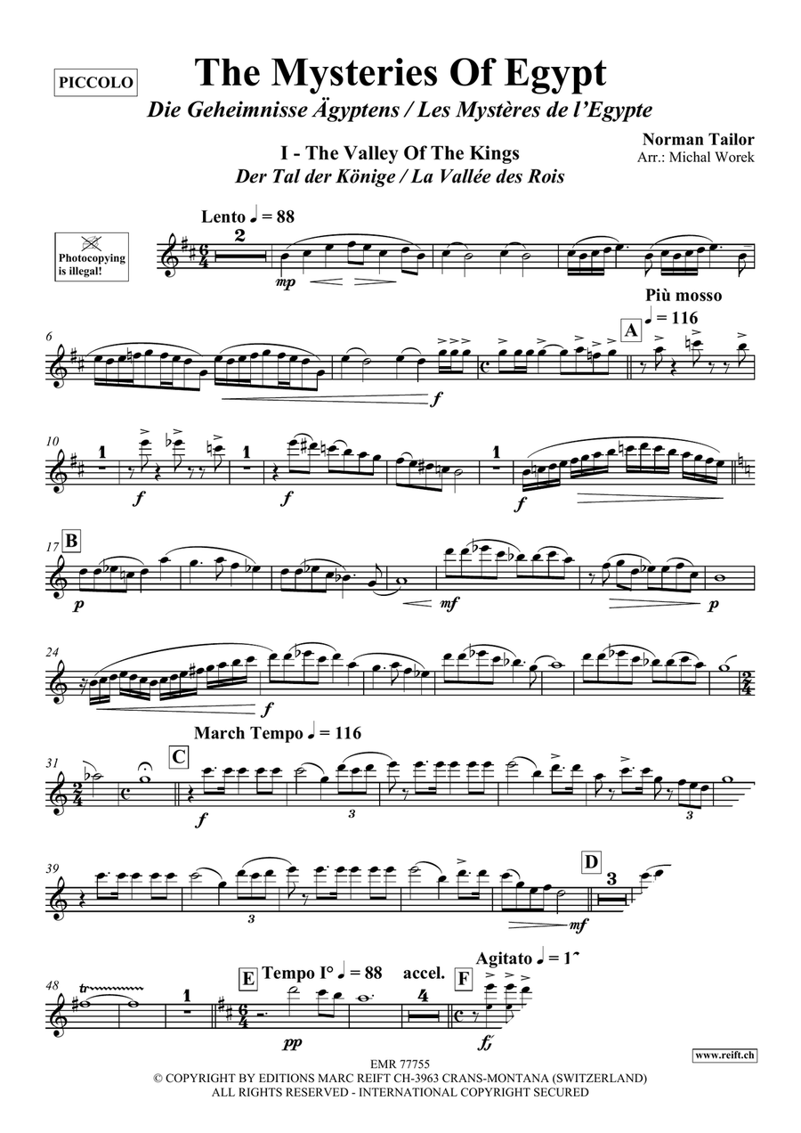 The Mysteries Of Egypt The Mysteries Of Egypt Piccolo scores gallery preview page 4