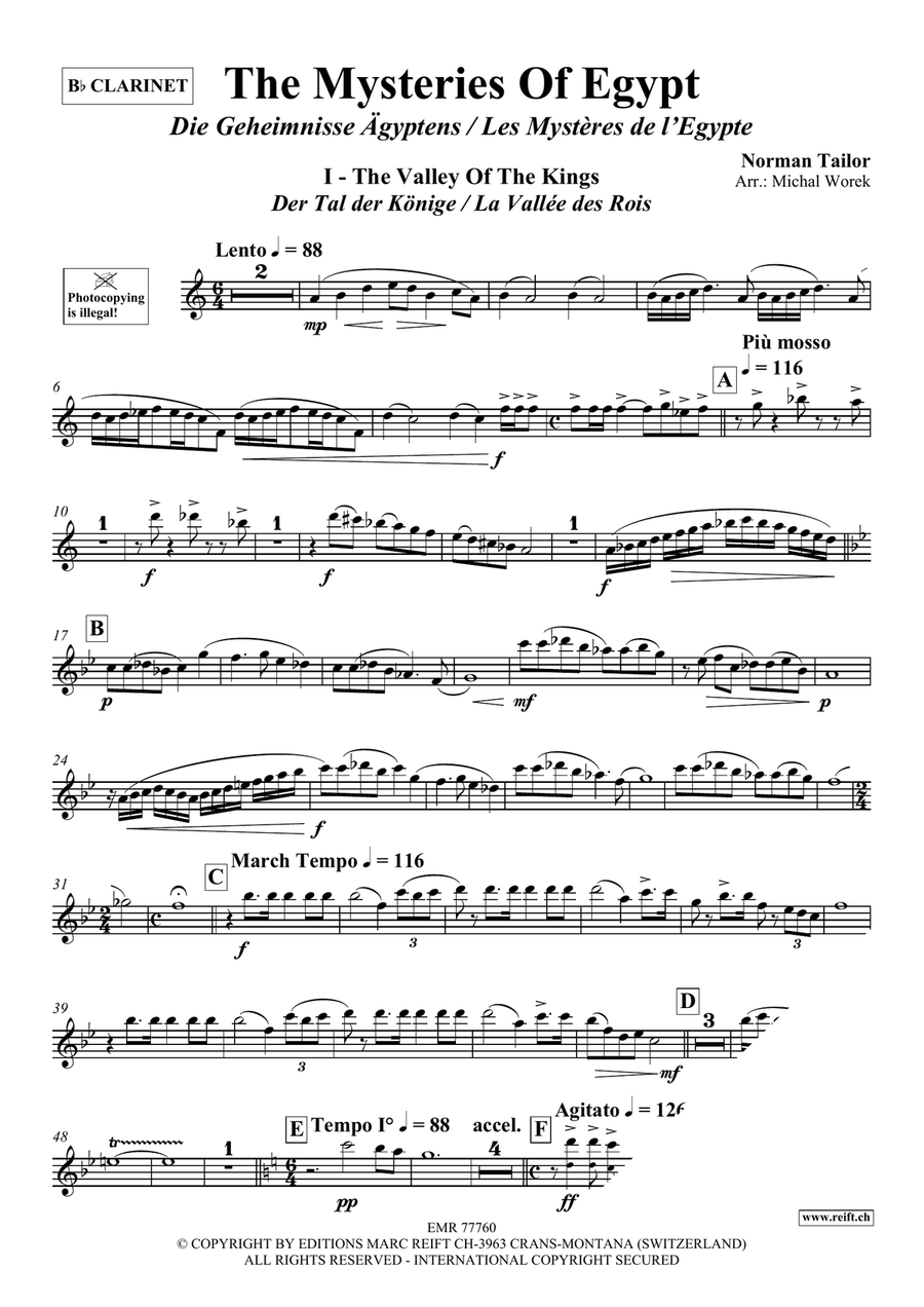 The Mysteries Of Egypt The Mysteries Of Egypt Clarinet Solo scores gallery preview page 4