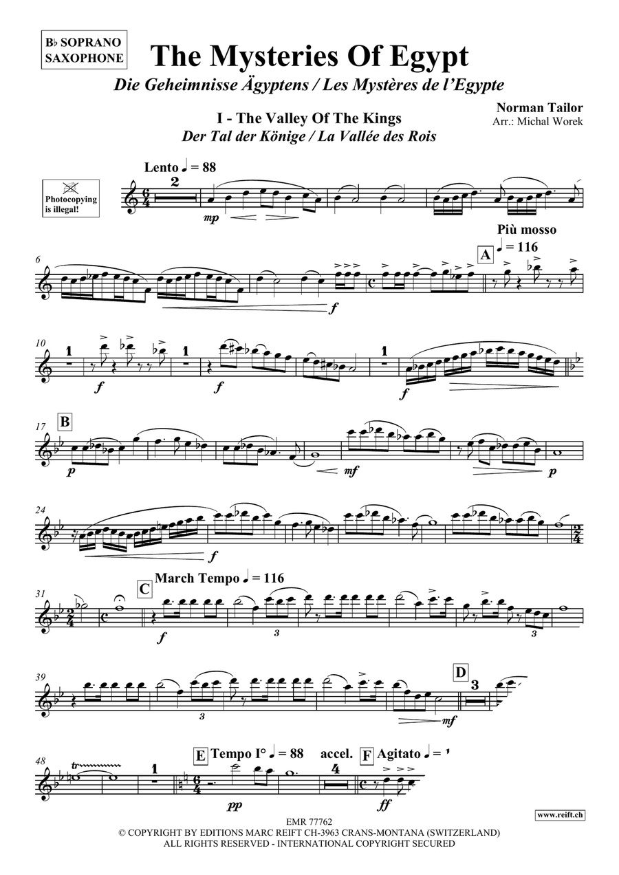 The Mysteries Of Egypt The Mysteries Of Egypt Soprano Saxophone scores gallery preview page 4