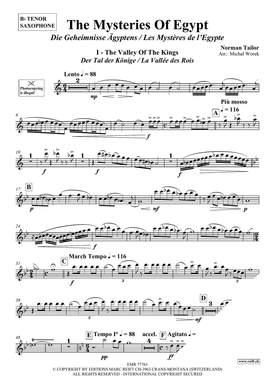 The Mysteries Of Egypt The Mysteries Of Egypt Tenor Saxophone scores gallery preview page 4