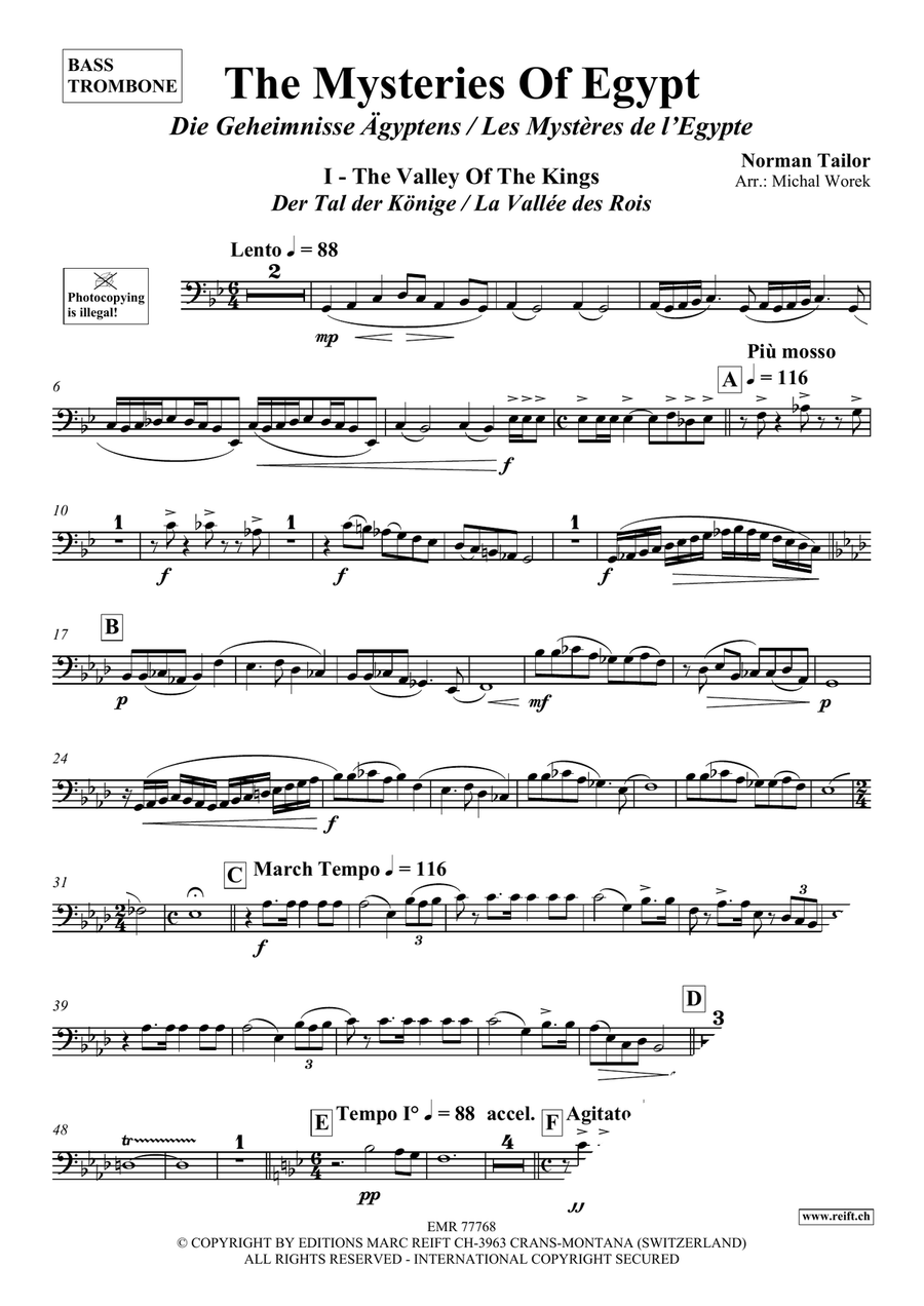 The Mysteries Of Egypt The Mysteries Of Egypt Bass Trombone scores gallery preview page 4