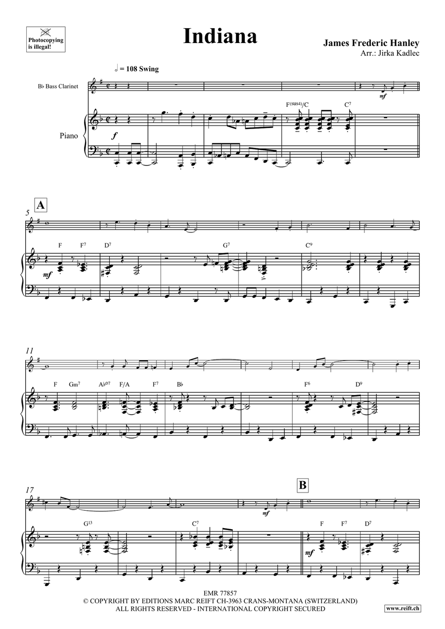 Indiana Indiana Bass Clarinet scores gallery preview page 4