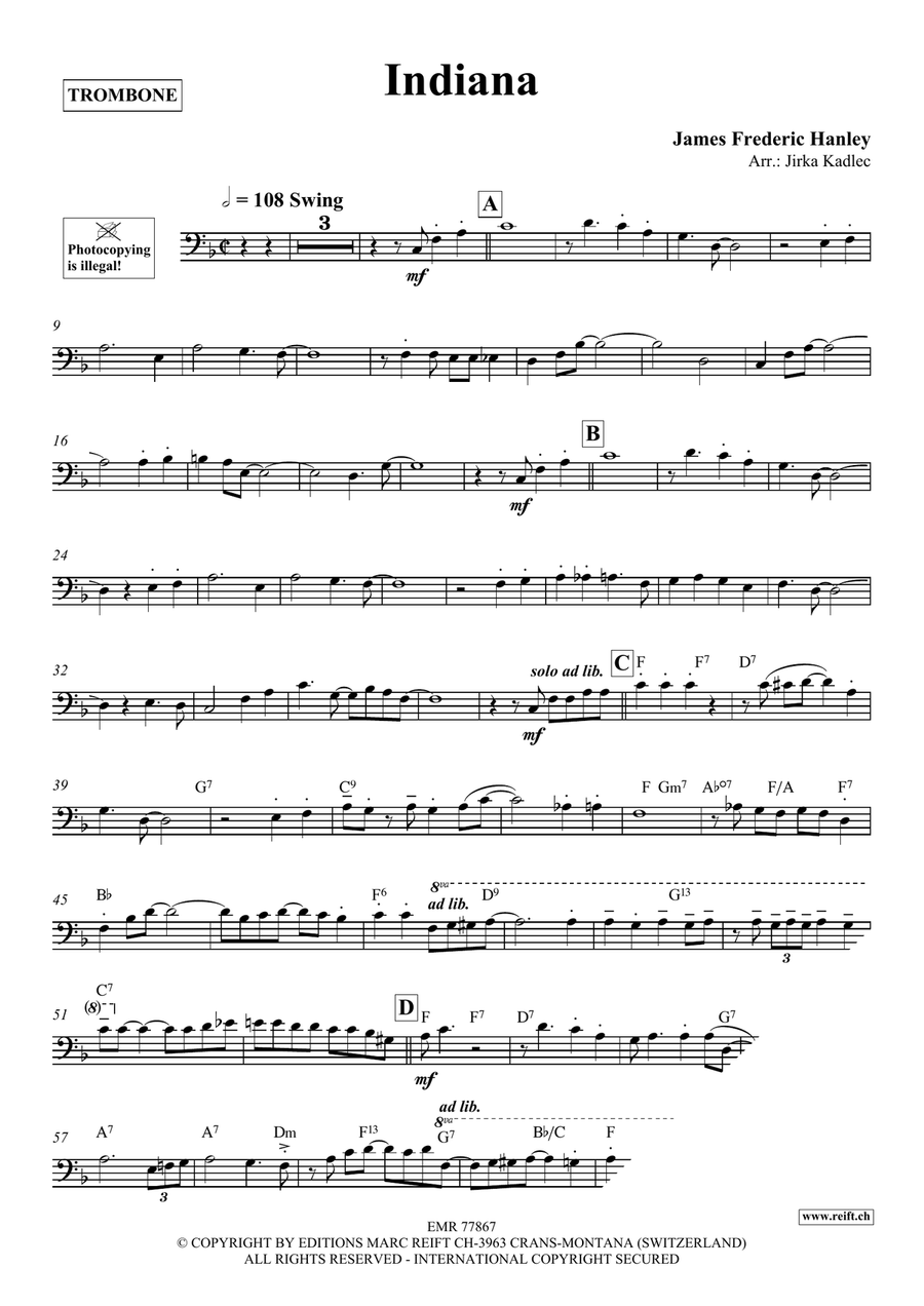 Indiana Indiana Piano Accompaniment scores gallery preview page 3