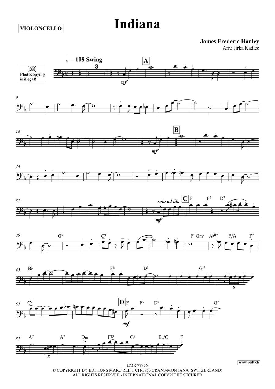 Indiana Indiana Piano Accompaniment scores gallery preview page 3