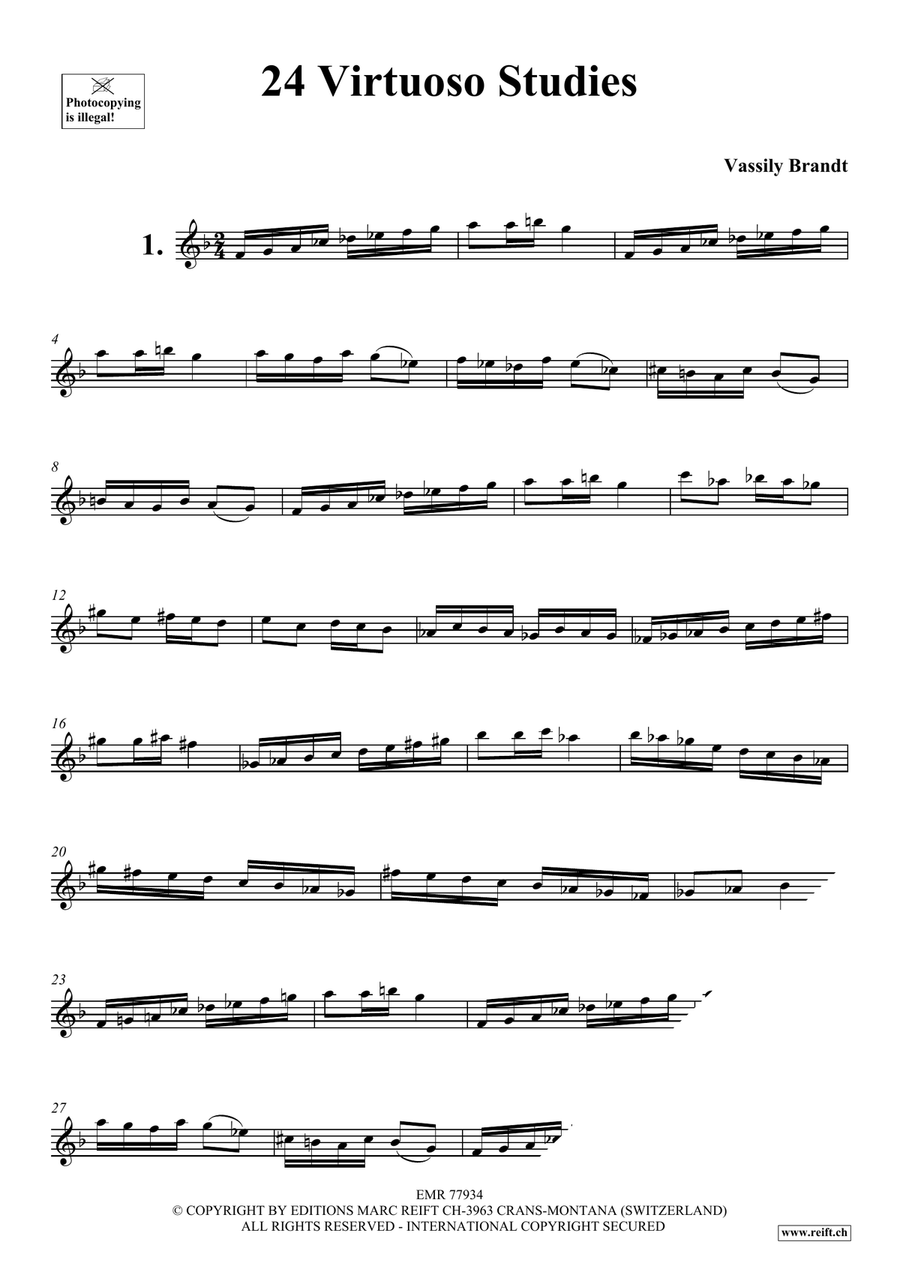 24 Virtuoso Studies 24 Virtuoso Studies Soprano Saxophone scores gallery preview page 3