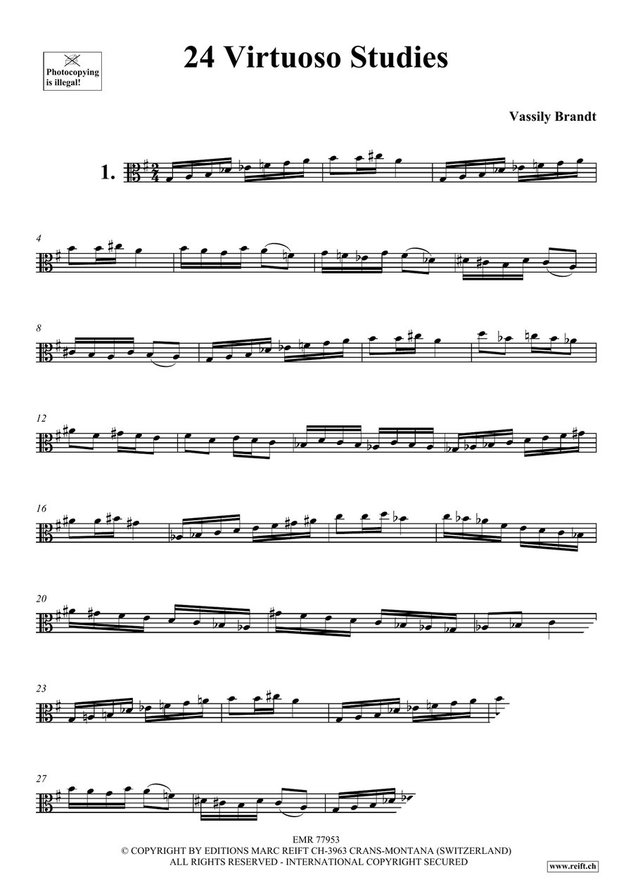 24 Virtuoso Studies 24 Virtuoso Studies Viola Solo scores gallery preview page 3