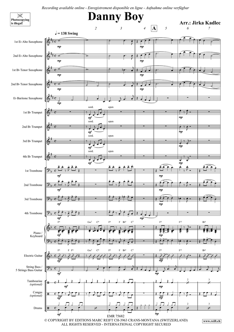 Danny Boy Danny Boy Big Band scores gallery preview page 4