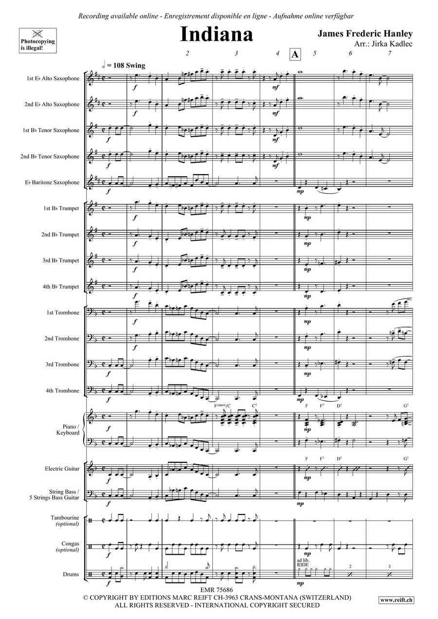 Indiana by Jirka Kadlec Big Band - Sheet Music page 4