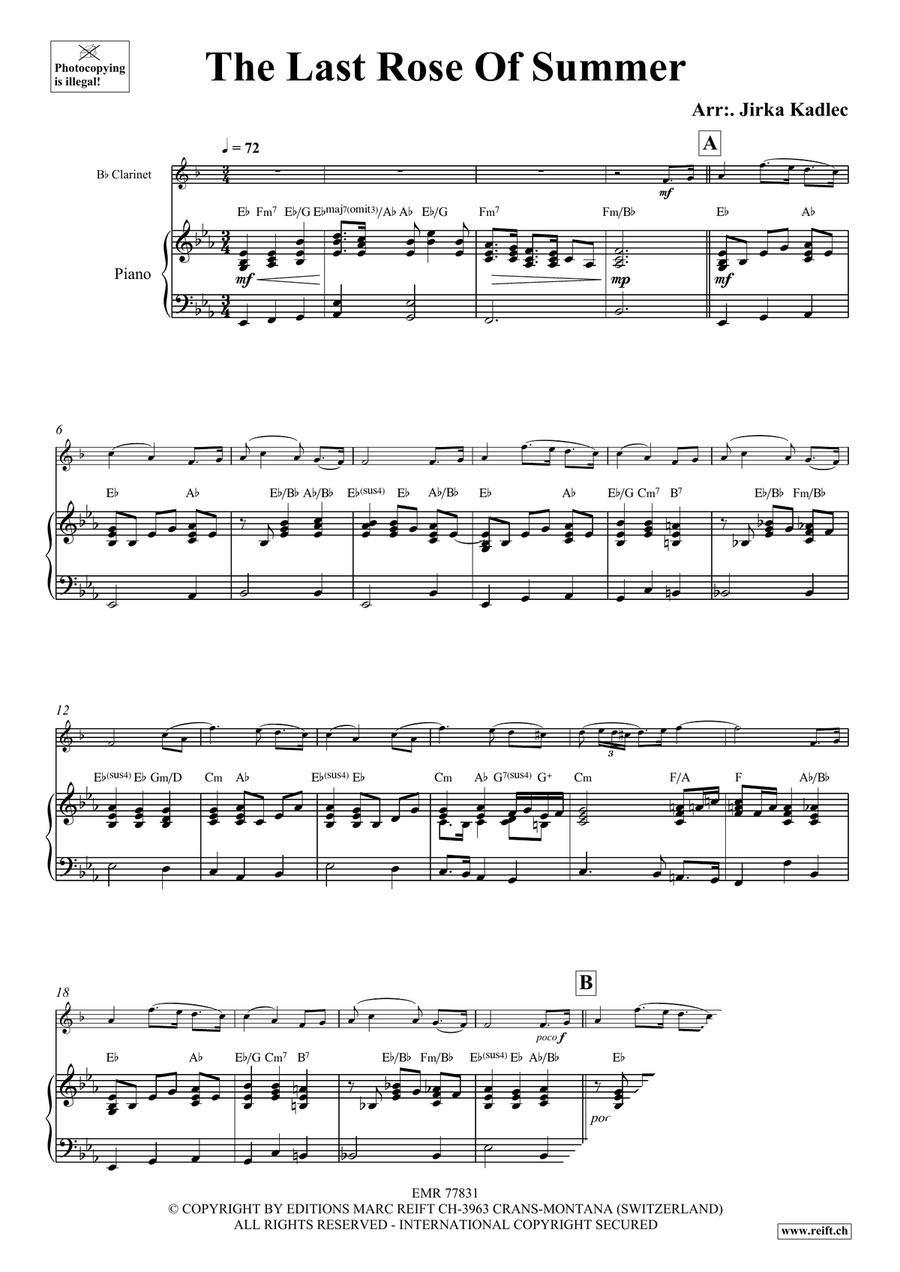 The Last Rose Of Summer The Last Rose Of Summer Clarinet Solo scores gallery preview page 3