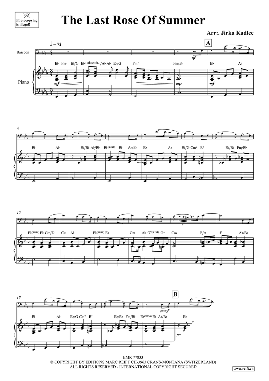 The Last Rose Of Summer The Last Rose Of Summer Bassoon Solo scores gallery preview page 3