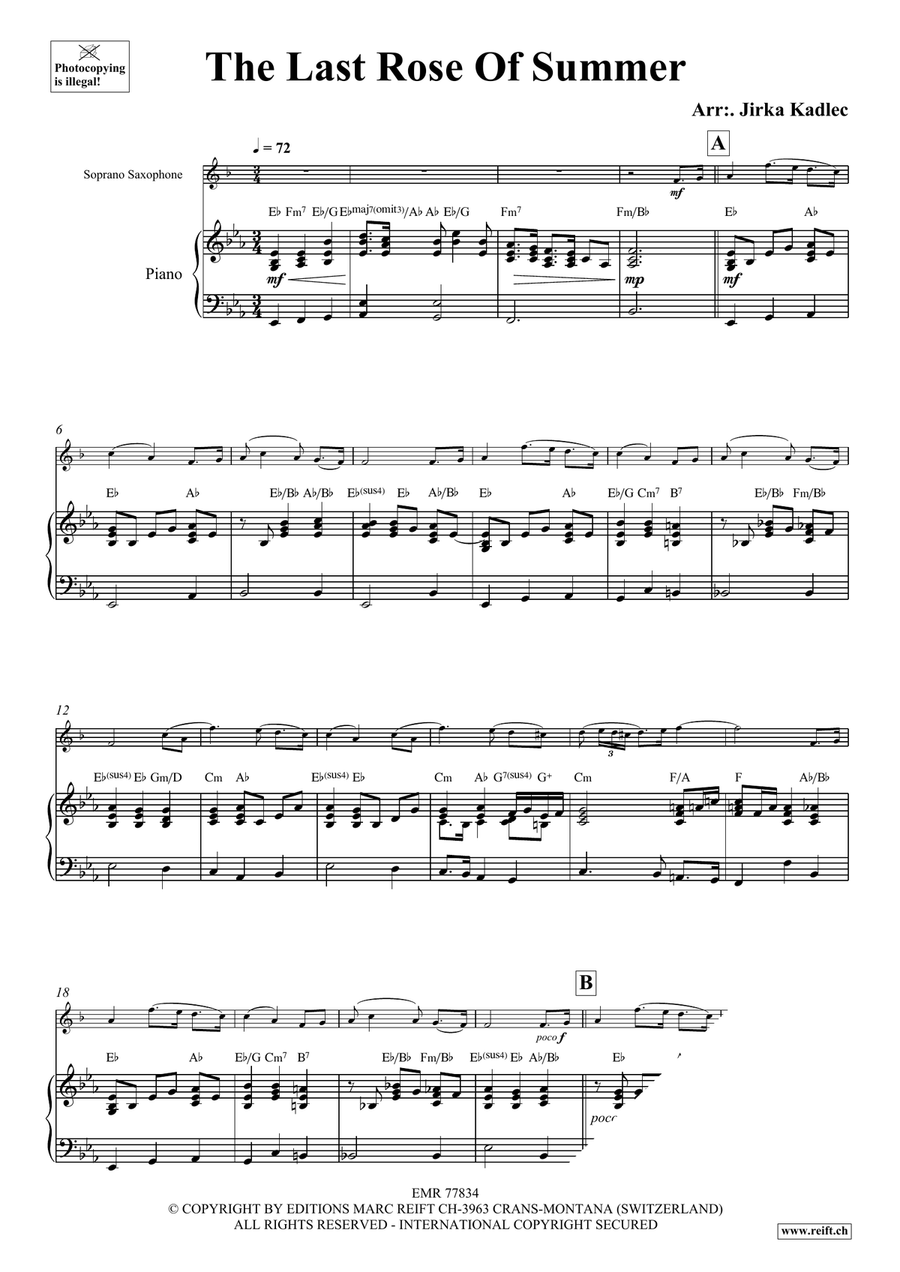The Last Rose Of Summer The Last Rose Of Summer Soprano Saxophone scores gallery preview page 3